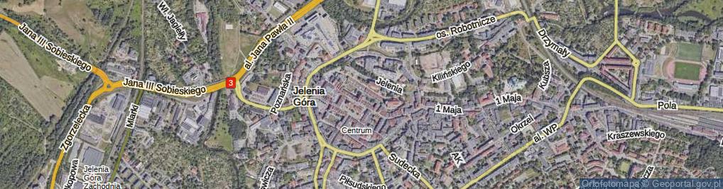 Zdjęcie satelitarne Pionierów Jeleniej Góry ul.